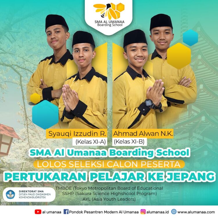 Dua siswa SMA Al Umanaa Boarding School lolos program  pertukaran pelajar ke Jepang tahun 2024