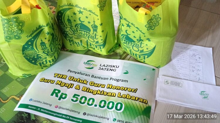 LAZISKU Salurkan Bantuan THR dan Bingkisan Lebaran untuk Guru Honorer dan Guru Ngaji di Semarang