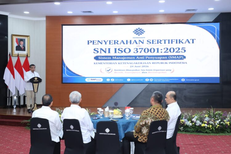 Raih Sertifikat ISO Anti Penyuapan, Kemnaker Perkuat Sistem Pengawasan