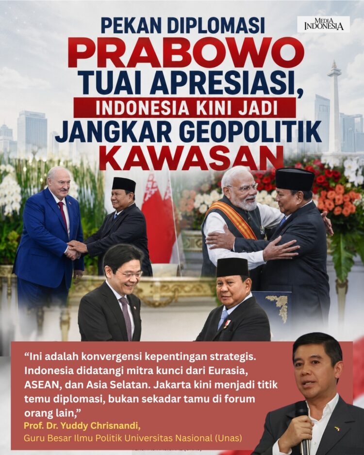 Pekan Diplomasi Prabowo Tuai Apresiasi, Yuddy Chrisnandi: Indonesia Kini Jadi Jangkar Geopolitik Kawasan