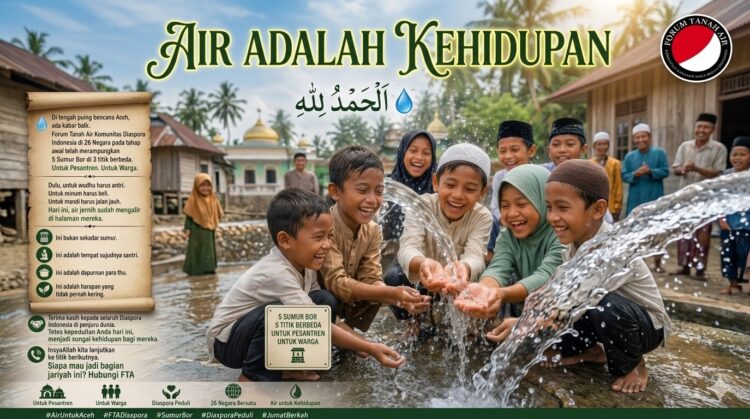 FTA: Rampungkan 5 Sumur Bor di Aceh, Akses Air Bersih untuk Warga dan Santri