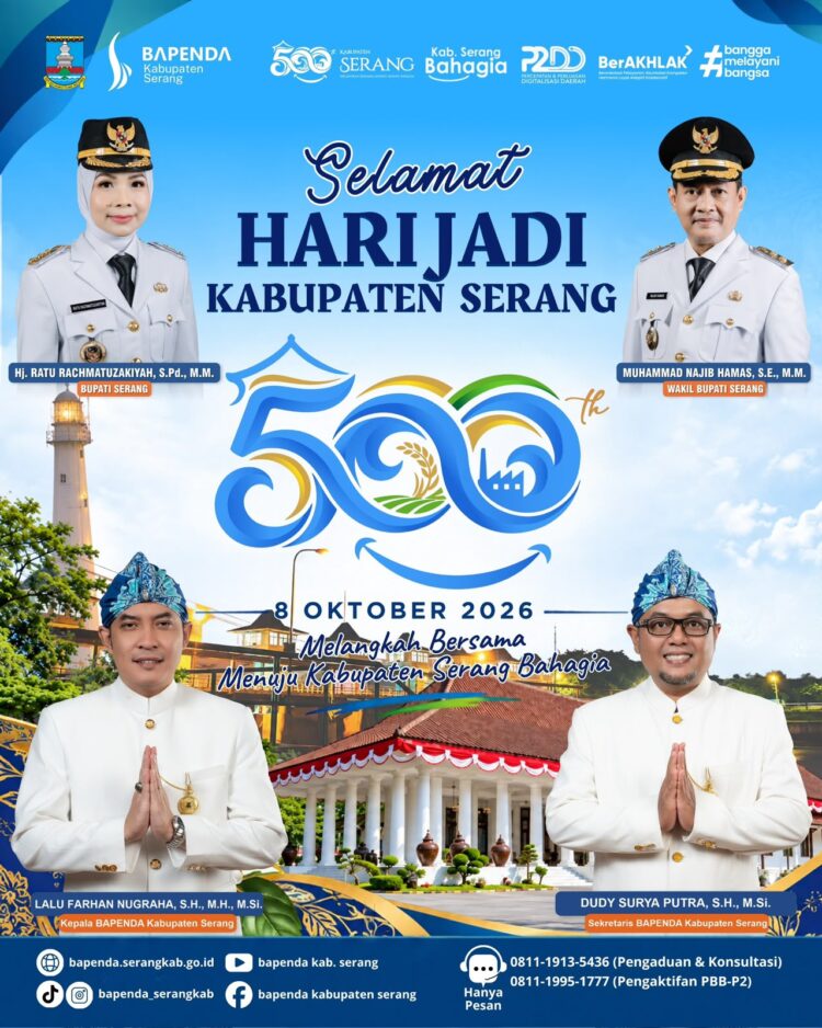 BAPENDA Kabupaten Serang Ucapkan Selamat Hari Jadi ke-500 Kabupaten Serang